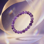 Load image into Gallery viewer, Amethyst Bracelet: Peace and Calm - Round Beads 8mm