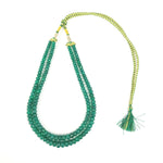 Load image into Gallery viewer, Onyx Green 2 Layered Necklace Love Rocks
