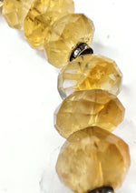 Load image into Gallery viewer, Citrine Necklace: Abundance - with Metal Beads 12mm Love Rocks Necklace
