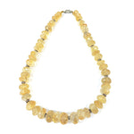 Load image into Gallery viewer, Citrine Necklace: Abundance - with Metal Beads 12mm Love Rocks Necklace