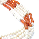 Load image into Gallery viewer, Pearls with Carnelian Necklace - Five Layered