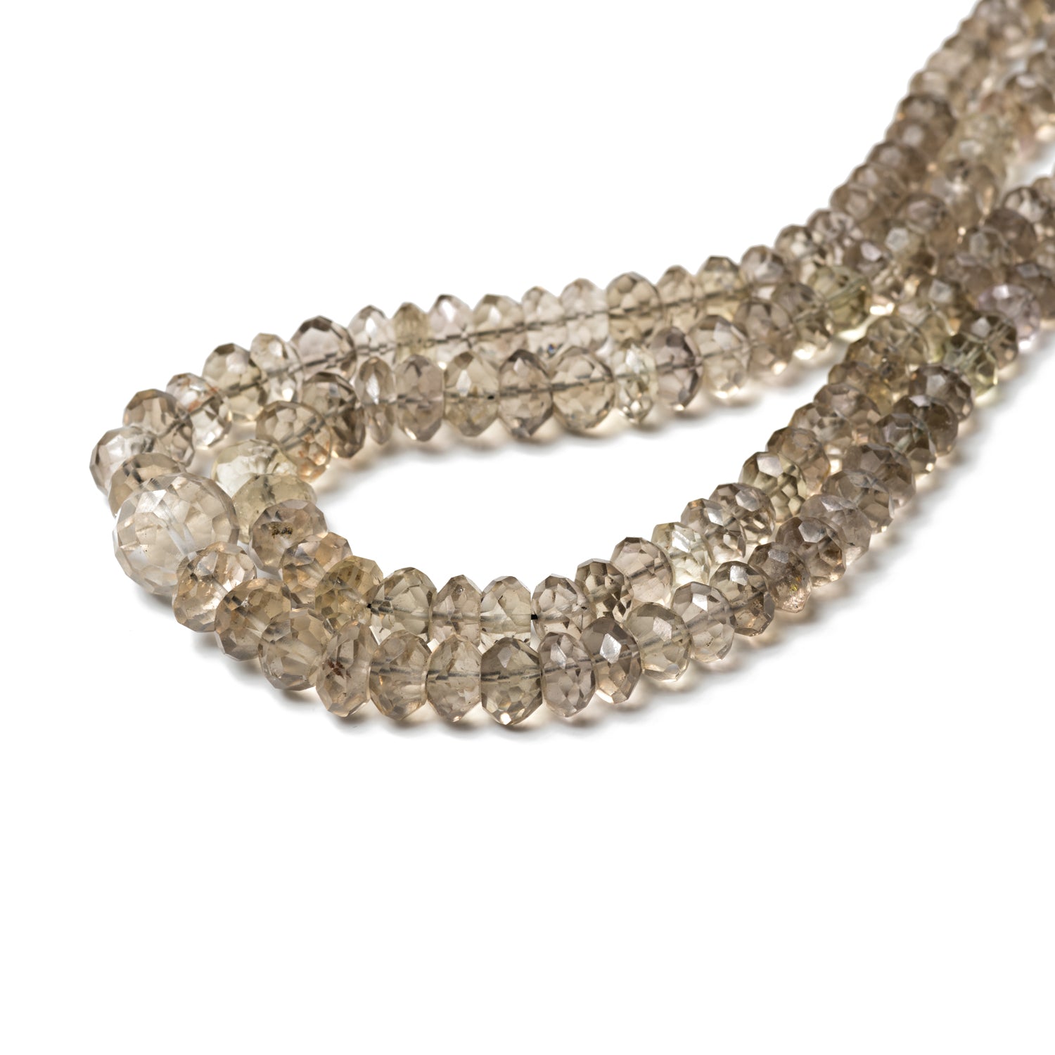 Smokey Quartz Oval Beads 2 Layer Necklace