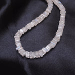 Load image into Gallery viewer, Rainbow Moonstone Necklace - Square Beads Love Rocks Necklace