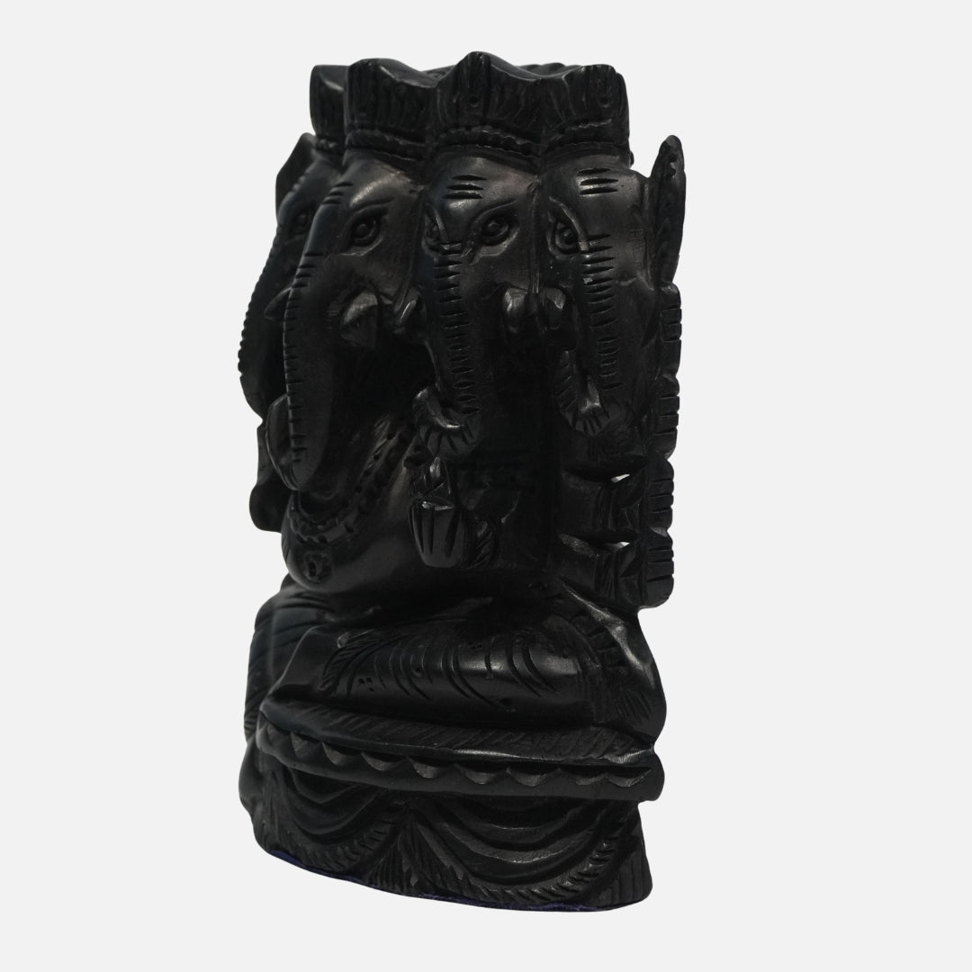 Karungali Ganesha Idol - Panchamukhi Mahaganapathi: Divine Protection & Prosperity