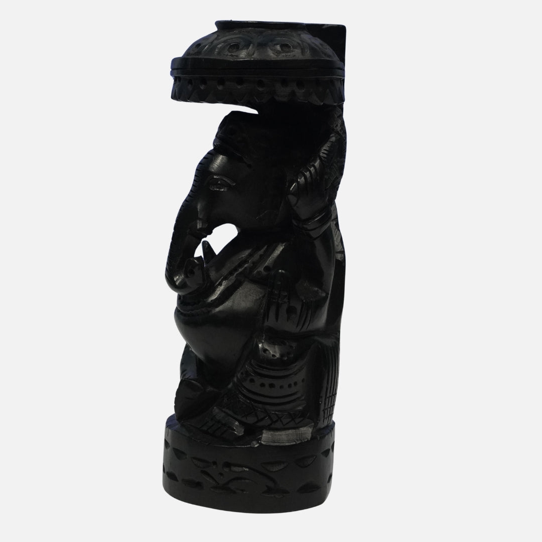 Karungali Ganesha Idol - Chatra-Mukuta Vigneshwara: Auspicious & Sacred
