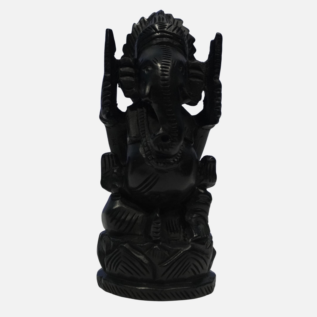 Karungali Ganesha Idol - Kirita Vinayaka : Divine Protection & Prosperity