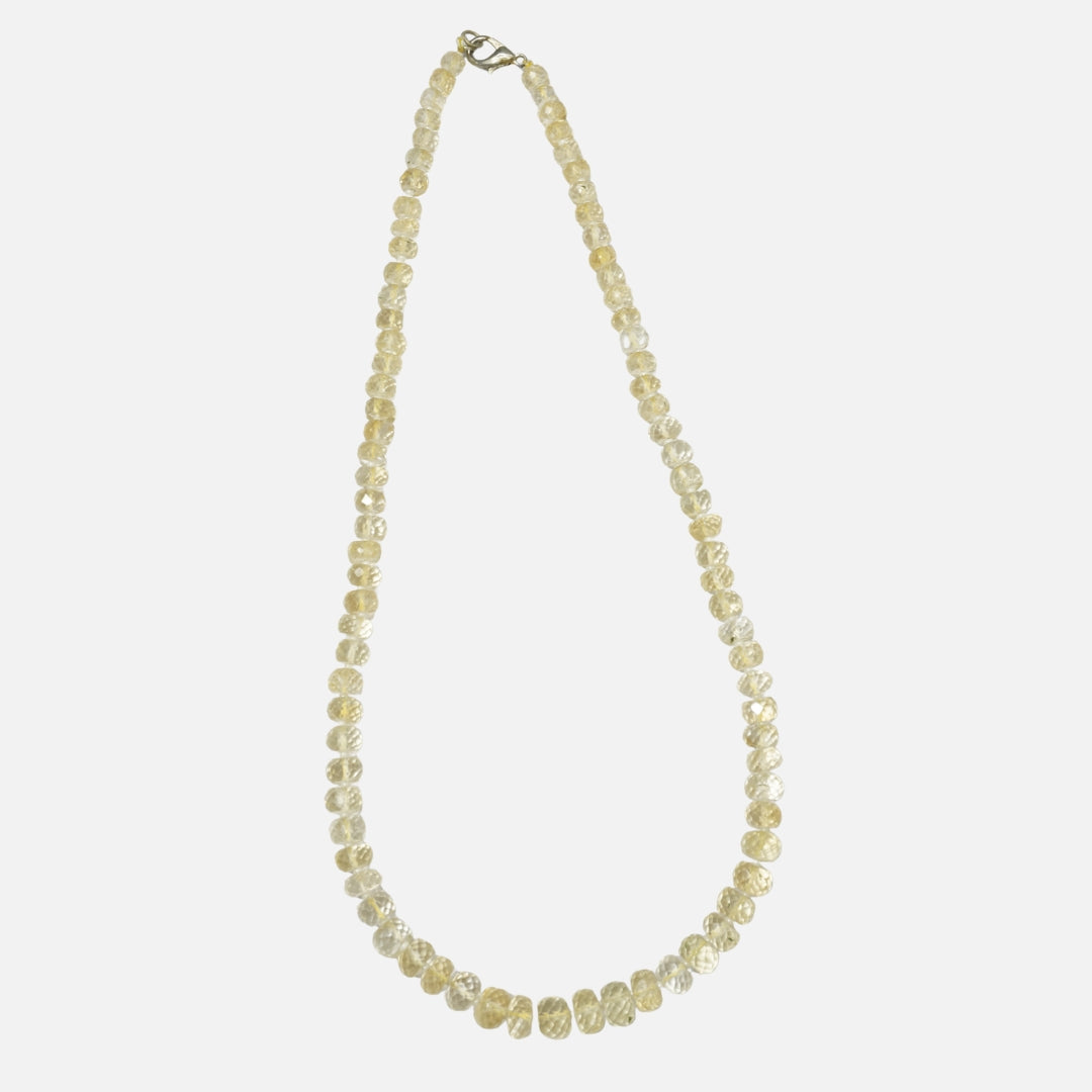 Citrine Necklace: Oval Beads 1 Layer with Pearl