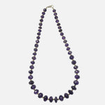 Load image into Gallery viewer, Amethyst Necklace: Peace and Calm - Oval with Metal Beads 1 Layer Necklace
