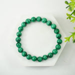 Load image into Gallery viewer, Malachite Bracelet: Transformation - Round Beads 8mm
