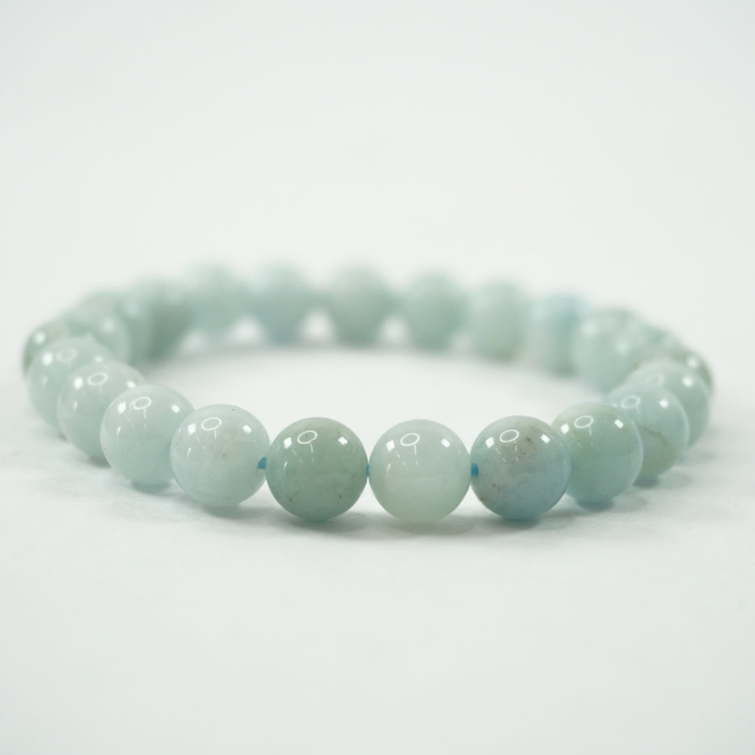 Aquamarine Bracelet: Courage - Round Beads