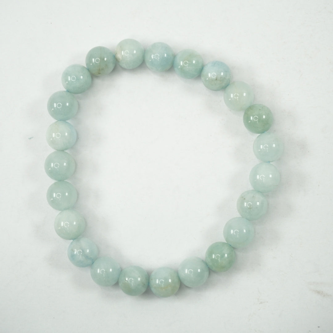 Aquamarine Bracelet: Courage - Round Beads