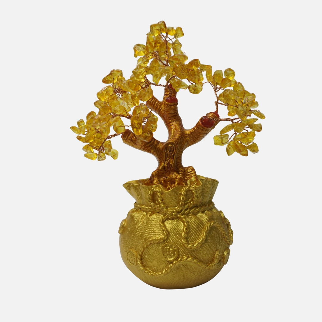Citrine Crystal Tree (Money Bag Base): Wealth & Fortune