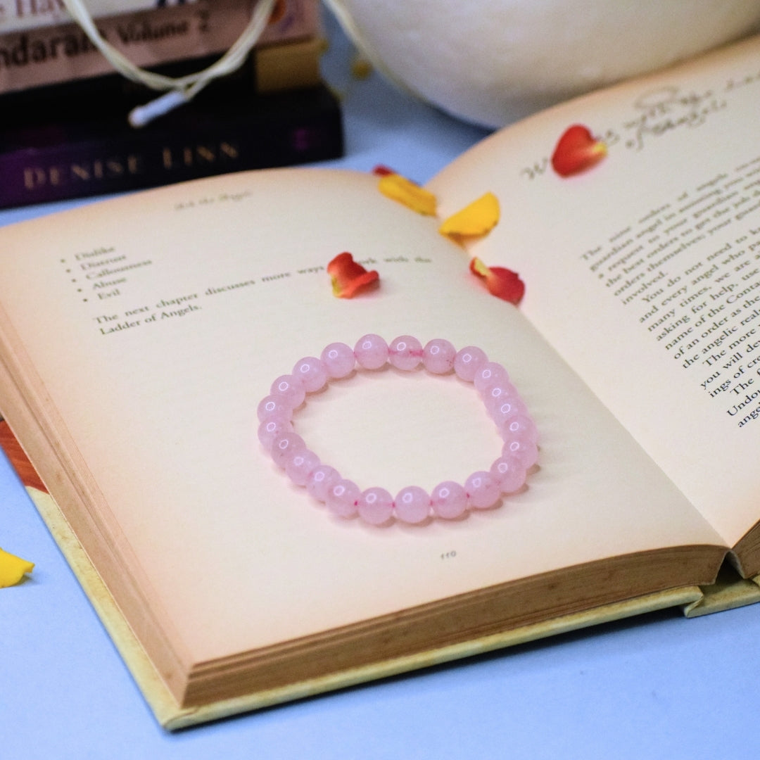 Rose Quartz Bracelet: Self Love - Round Beads 8mm