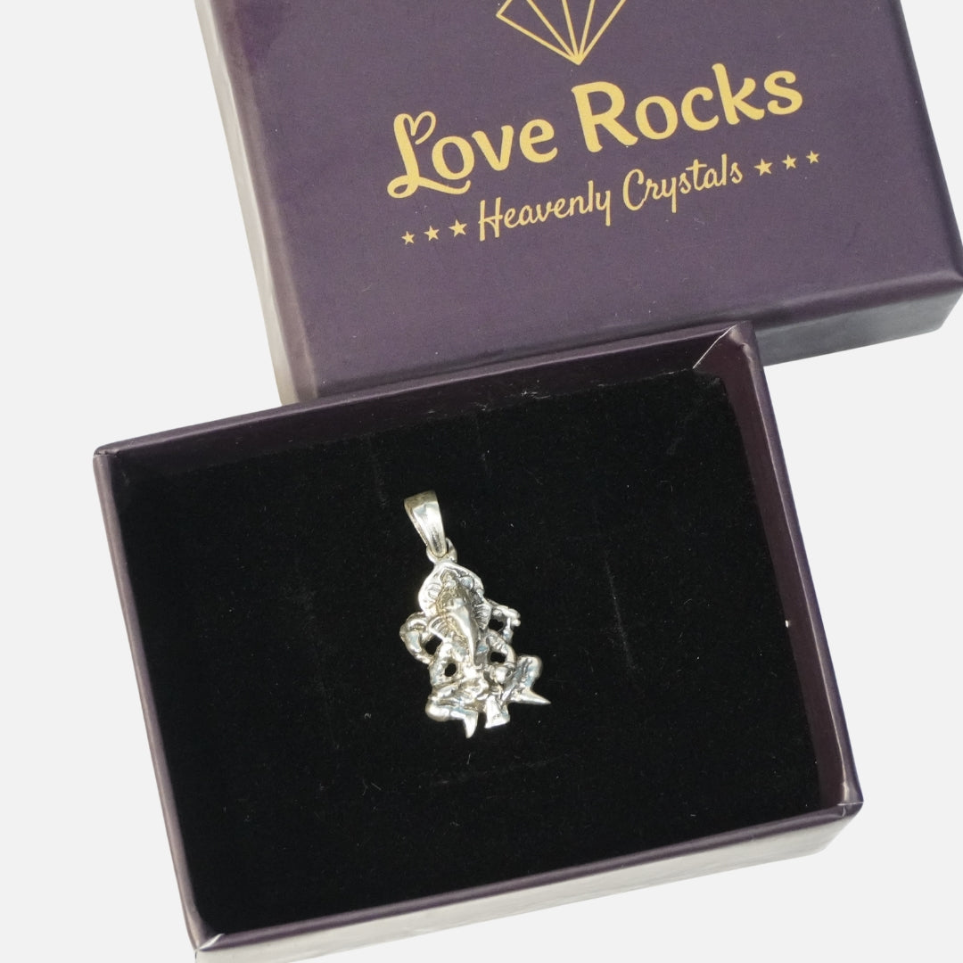 Ganesha Silver Pendant : Modak Priya (Small)