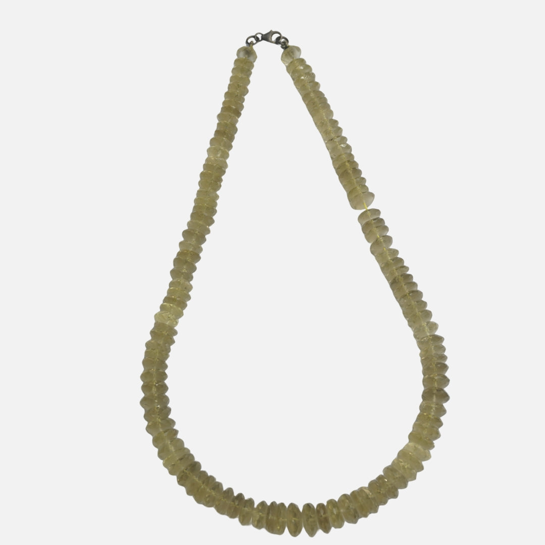 Lemon Topaz Necklace: Joyfulness - Chip Cut Single Layer