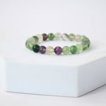 Fluorite Bracelet: Chakra Renewal - Round Beads 8mm