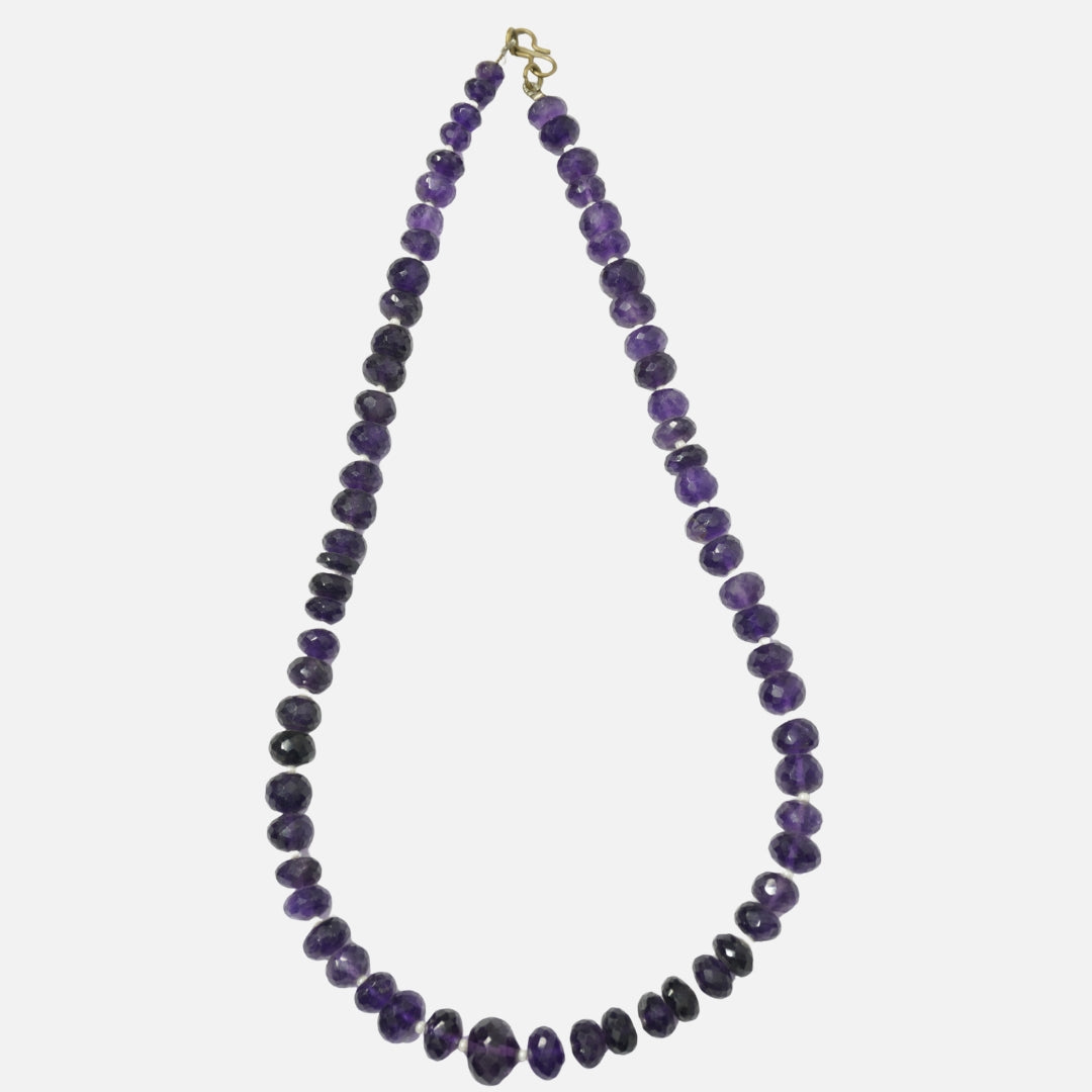 Amethyst Necklace: Peace and Calm - with Pearls (2 beads pearl pattern)