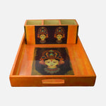 Load image into Gallery viewer, Vishvarupa - The whole universe is her form Wooden Tray
