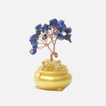 Load image into Gallery viewer, Lapis Lazuli Crystal Tree (Yellow Vase Base): Wisdom &amp; Truth
