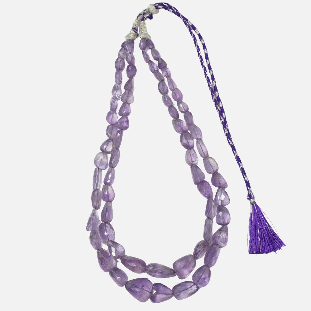 Amethyst Necklace: Peace and Calm - Multishaped 2 Layer