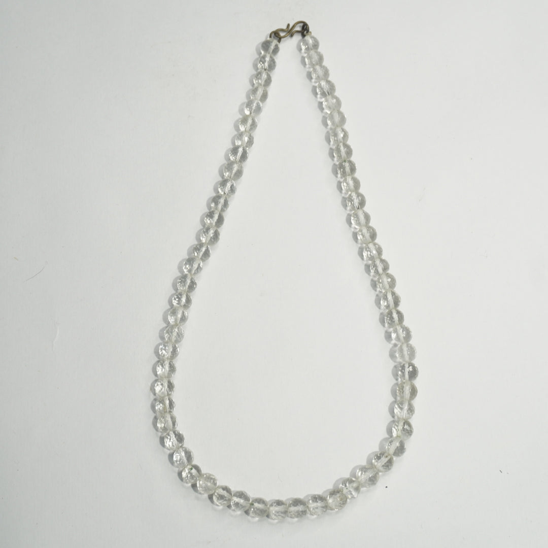 Clear Quartz Necklace: Spiritual Awareness - Round Cut Beads 8mm Love Rocks Necklace