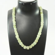 Green Fluorite Necklace: Square Beads 1 Layer