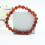 Red Carnelian Bracelet: Creativity - Round Beads 8mm