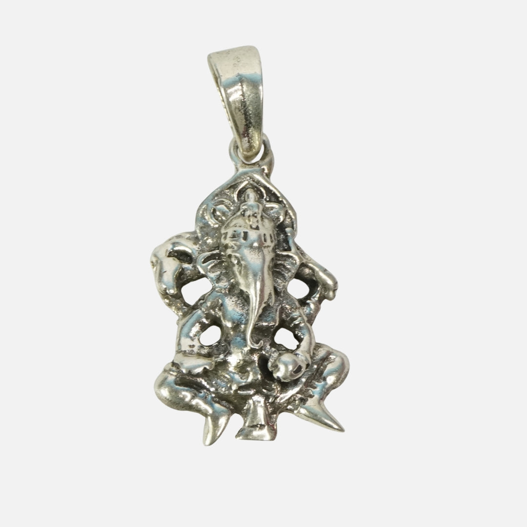 Ganesha Silver Pendant : Modak Priya (Small)