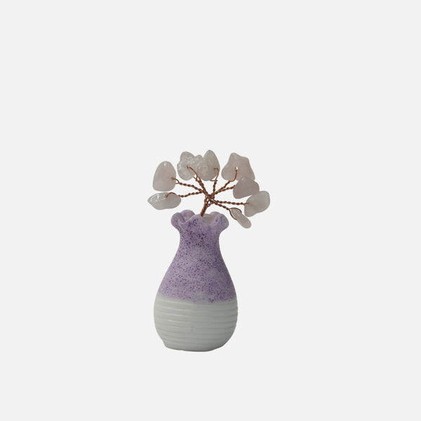Rose Quartz Crystal Tree (Small Vase Base): Love & Peace - Love Rocks
