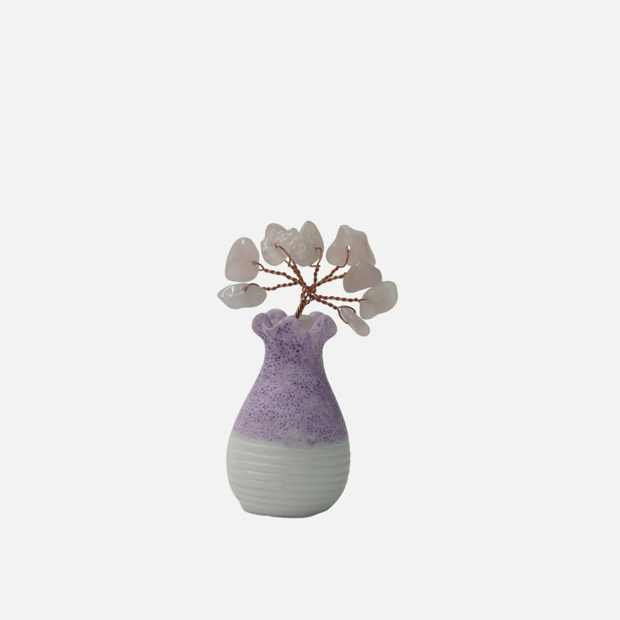 Rose Quartz Crystal Tree (Small Vase Base): Love & Peace
