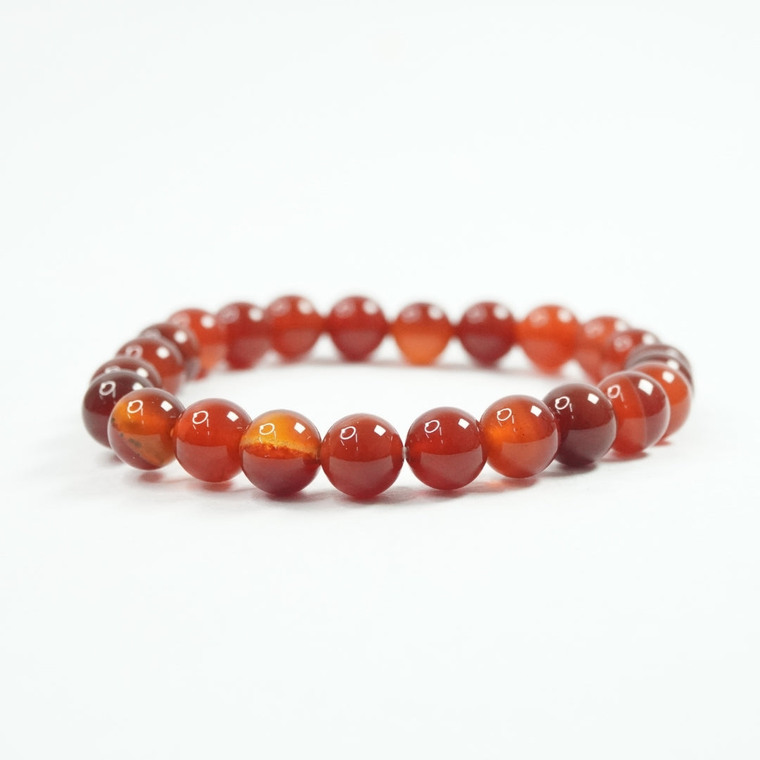 Red Carnelian Bracelet: Creativity - Round Beads 8mm