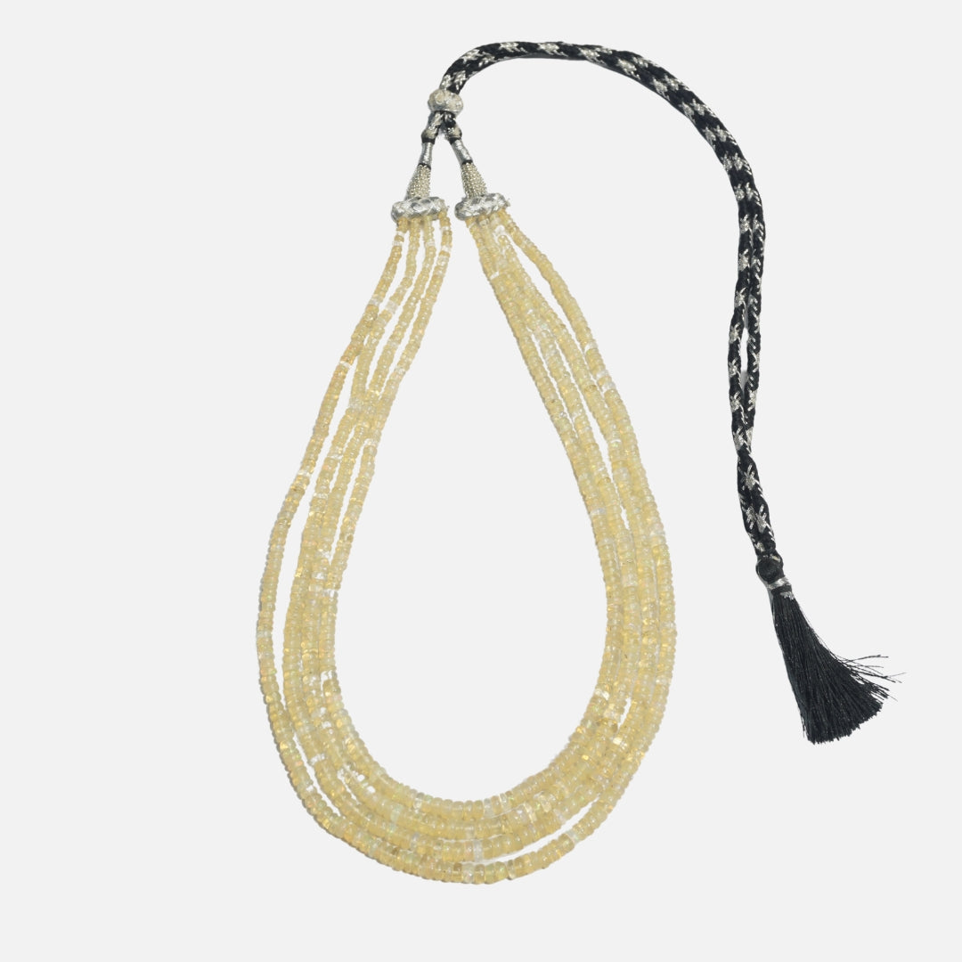 Opal Necklace: Oval Beads 4 Layer