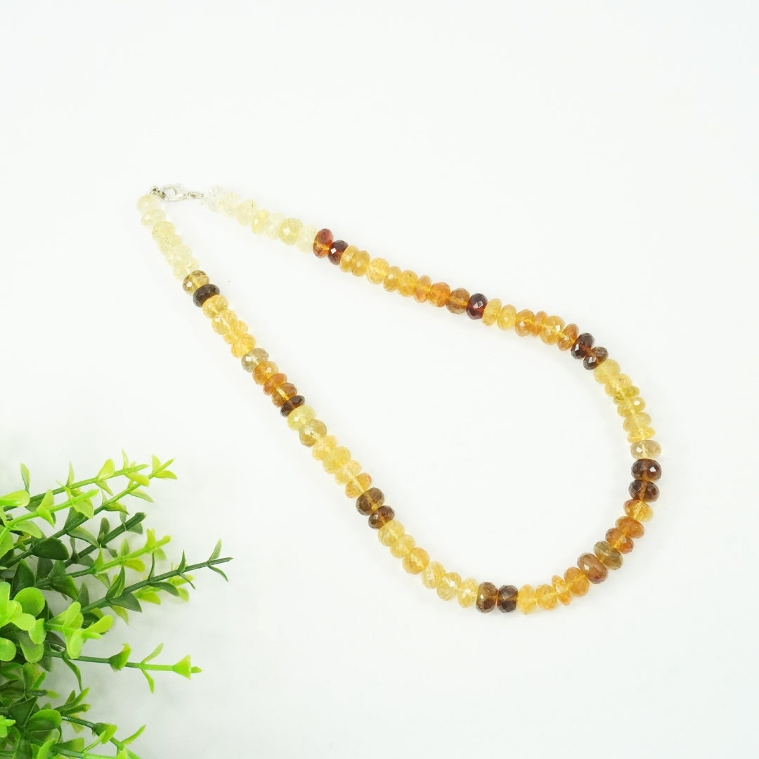 Citrine Necklace: Abundance - Oval Beads 1 Layer Shaded