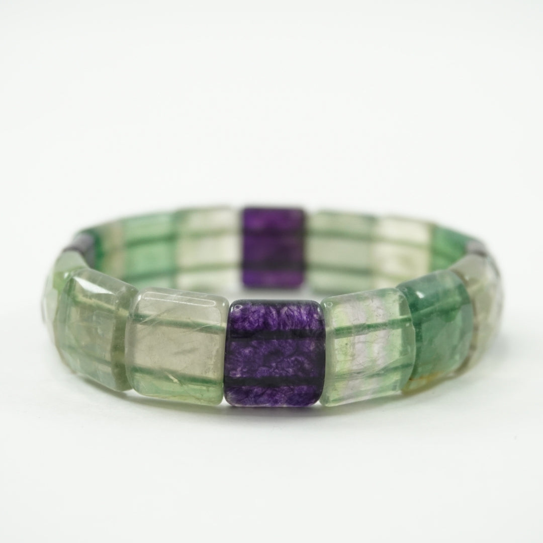 Fluorite Bracelet: Chakra Renewal - Square Beads