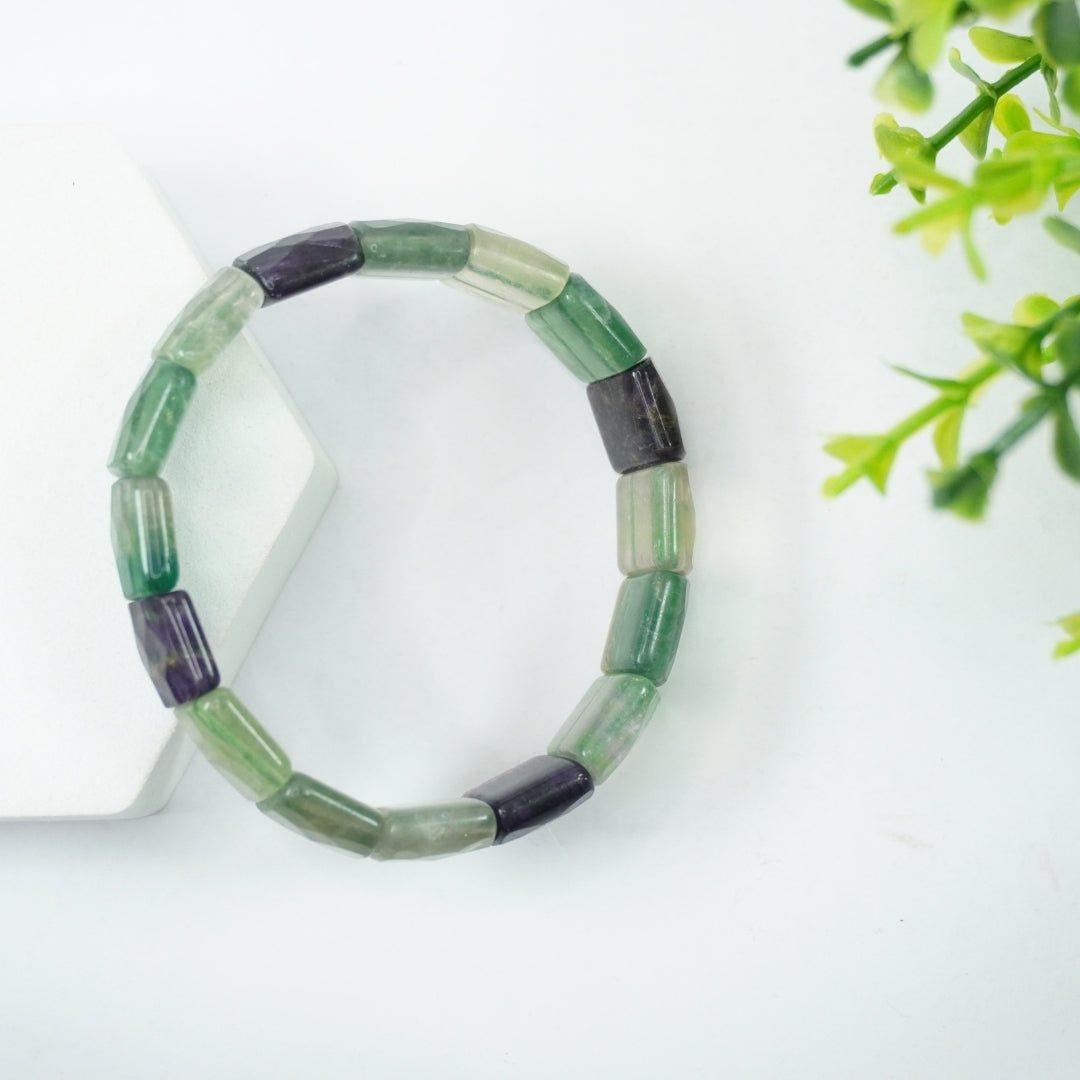 Fluorite Bracelet: Chakra Renewal - Square Beads