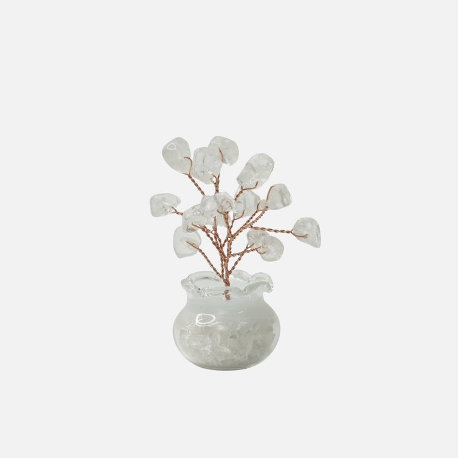 Clear Quartz Crystal Tree - Gravel Vase Base