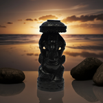 Load image into Gallery viewer, Karungali Ganesha Idol - Chatra-Mukuta Vigneshwara: Auspicious &amp; Sacred
