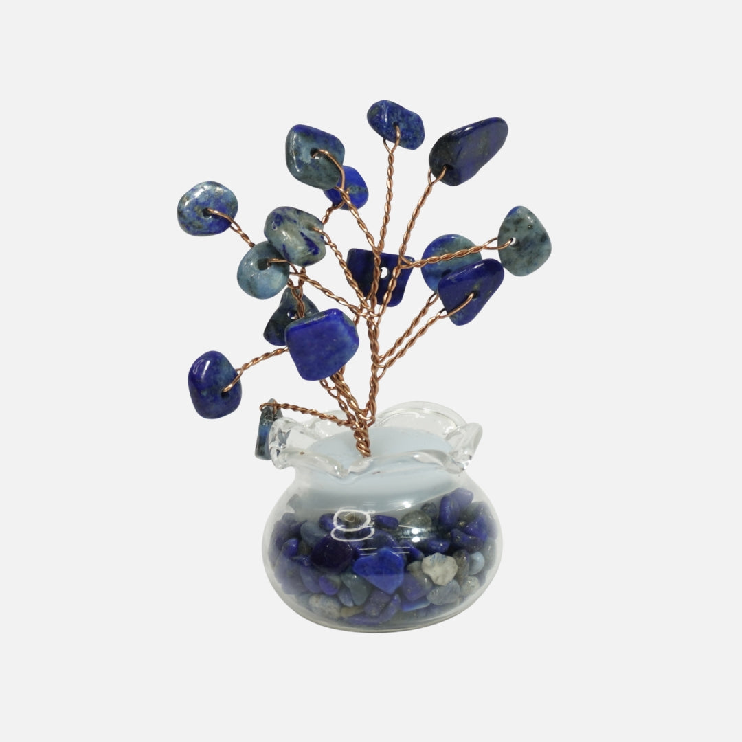 Lapis Lazuli Crystal Tree (Gravel Vase Base): Wisdom & Truth