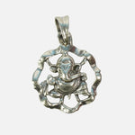 Load image into Gallery viewer, Ganesha Silver Pendant : Flower
