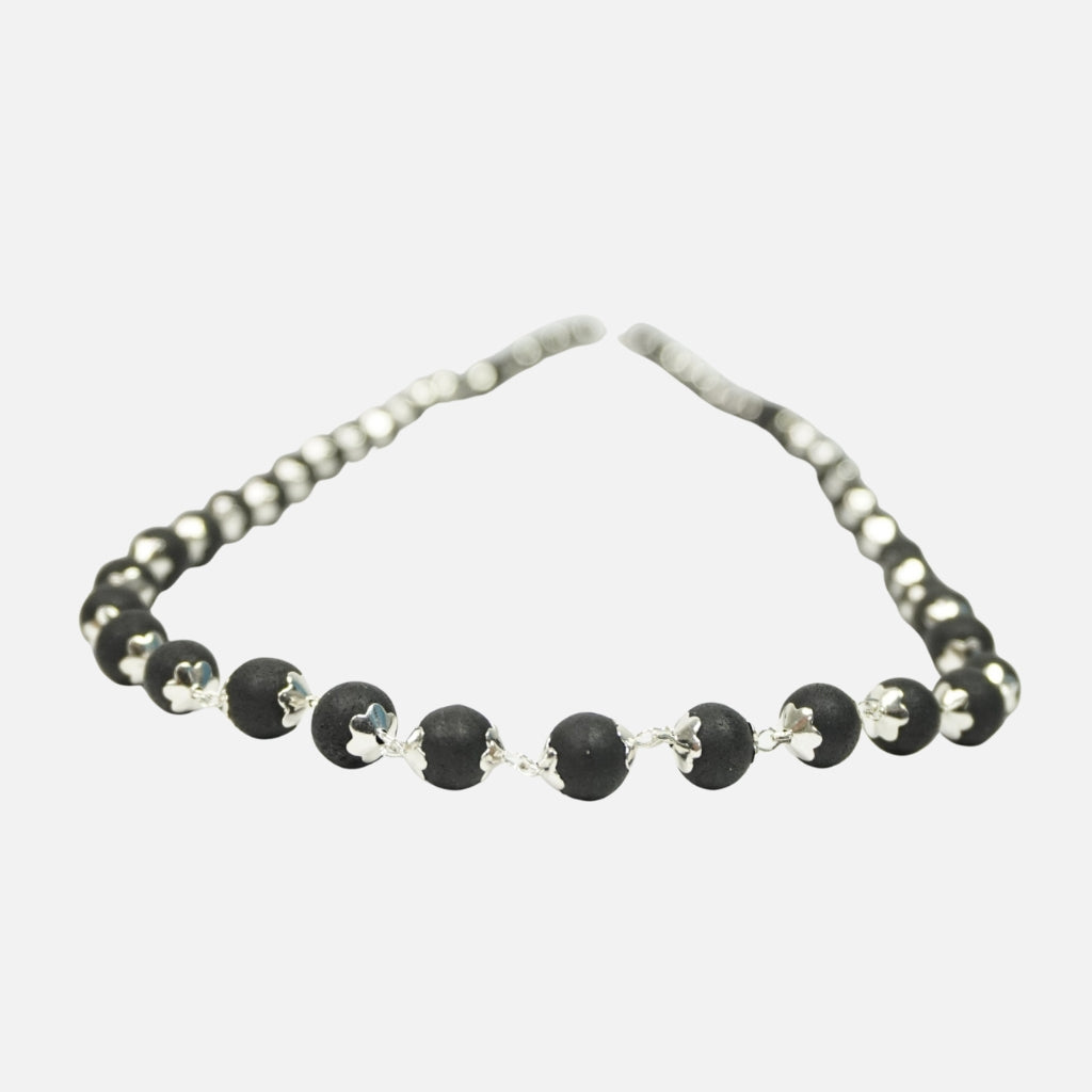 Divine Karungali Silver Plated Necklace – Protection, Purity & Strength