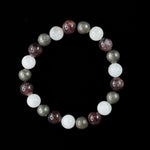 Navratri Gift Box: Pyrite, Garnet and Rainbow Moonstone Bracelet