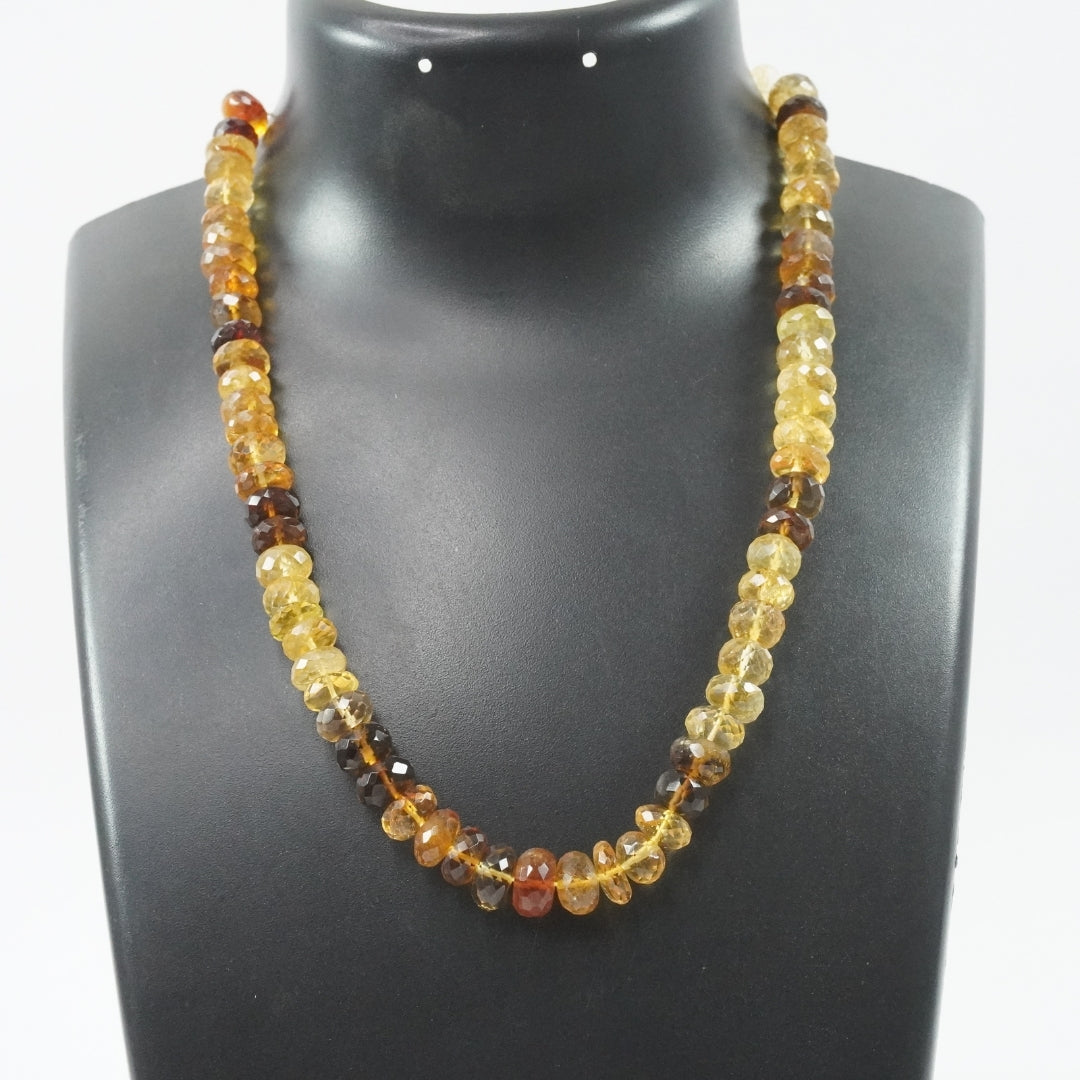 Citrine Necklace: Abundance - Oval Beads 1 Layer Shaded