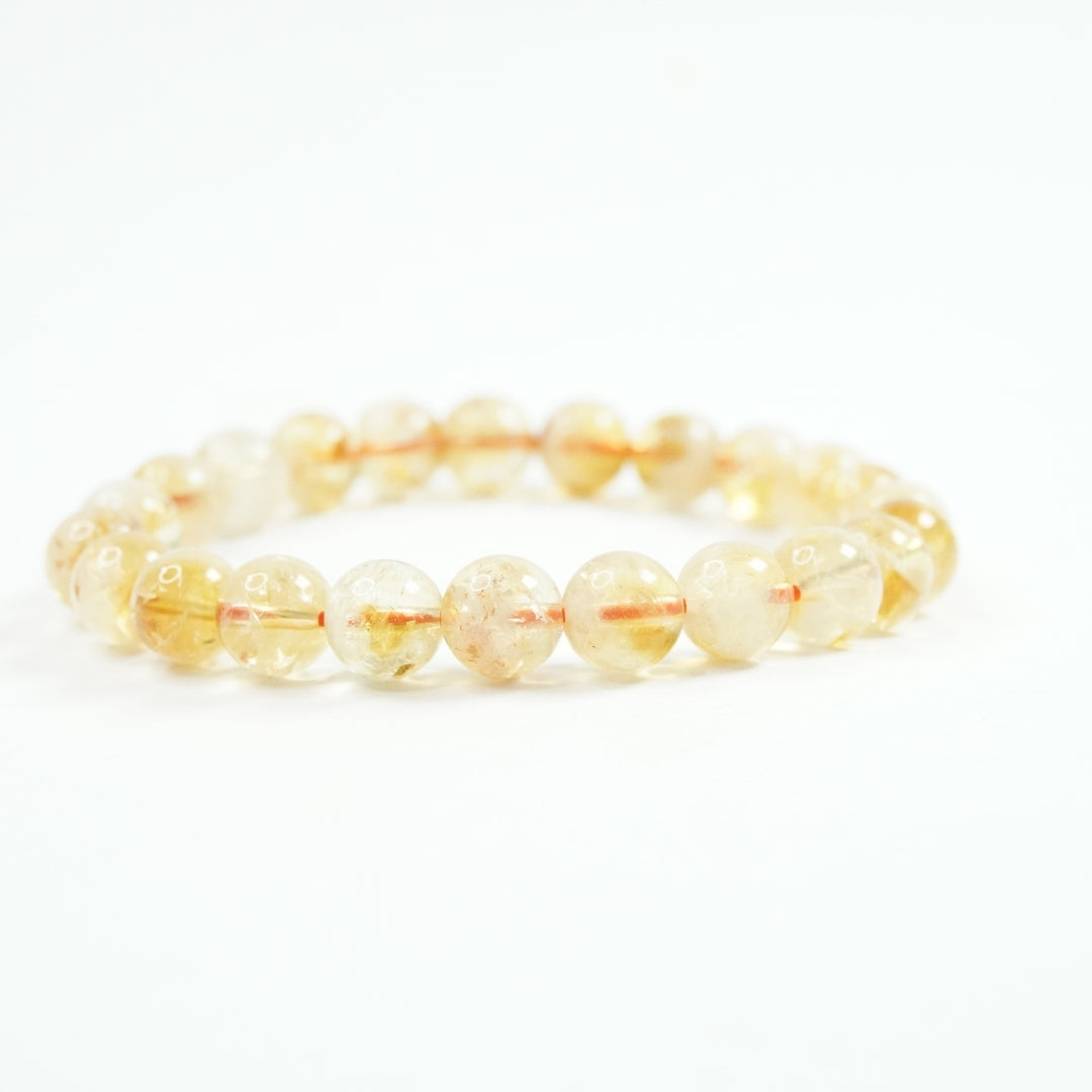 Citrine Bracelet: Abundance - Round Beads 8mm