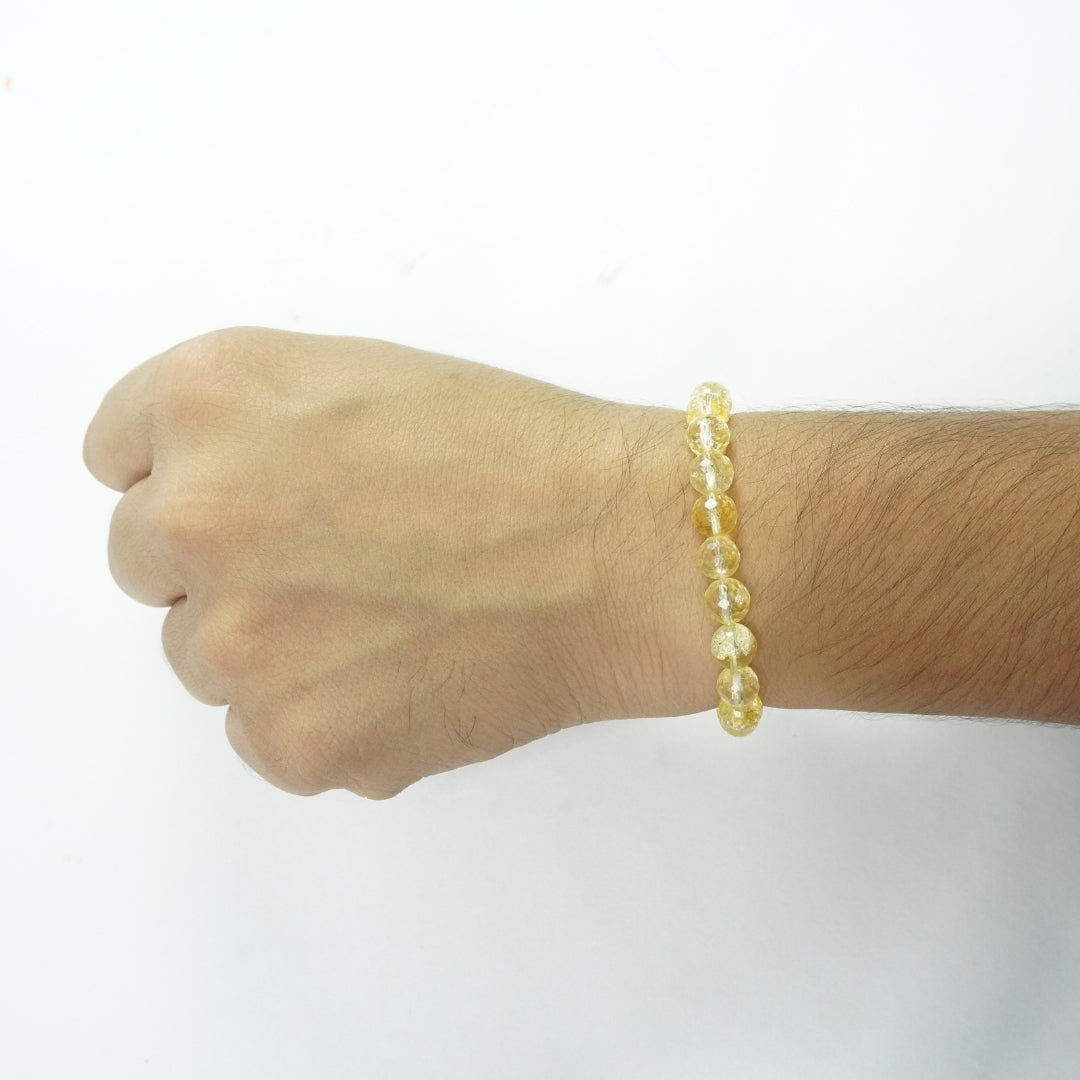 Citrine Bracelet: Abundance - Round Beads 8mm