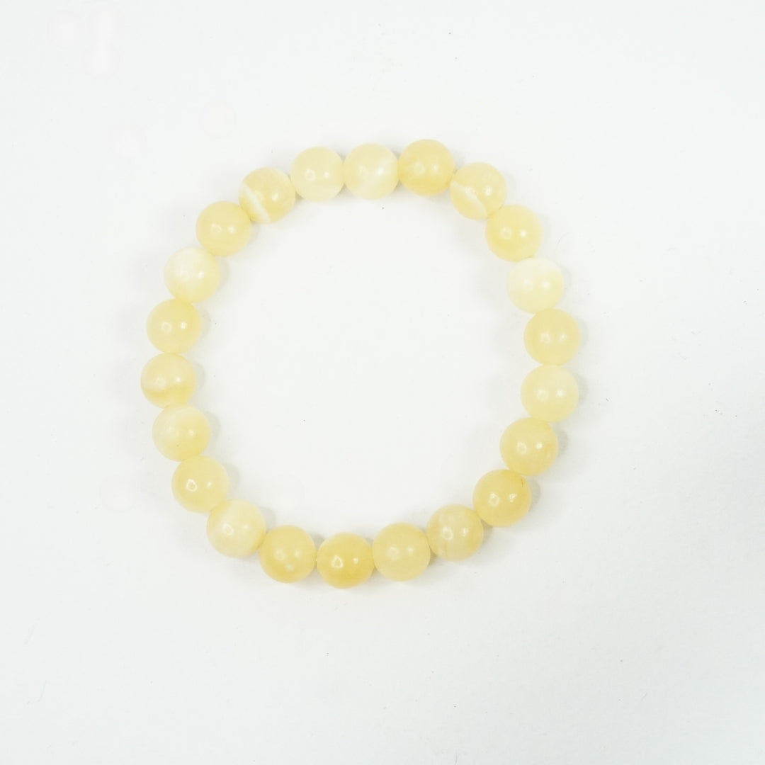 Calcite Bracelet: Energy Amplifier - Round Beads 8mm Love Rocks Bracelet