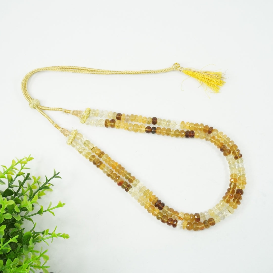 Citrine Necklace: Abundance - Oval Beads 2 Layer Shaded