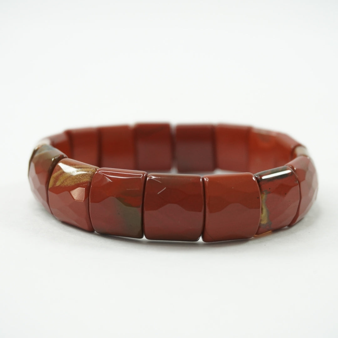 Red Jasper Bracelet - Square Beads