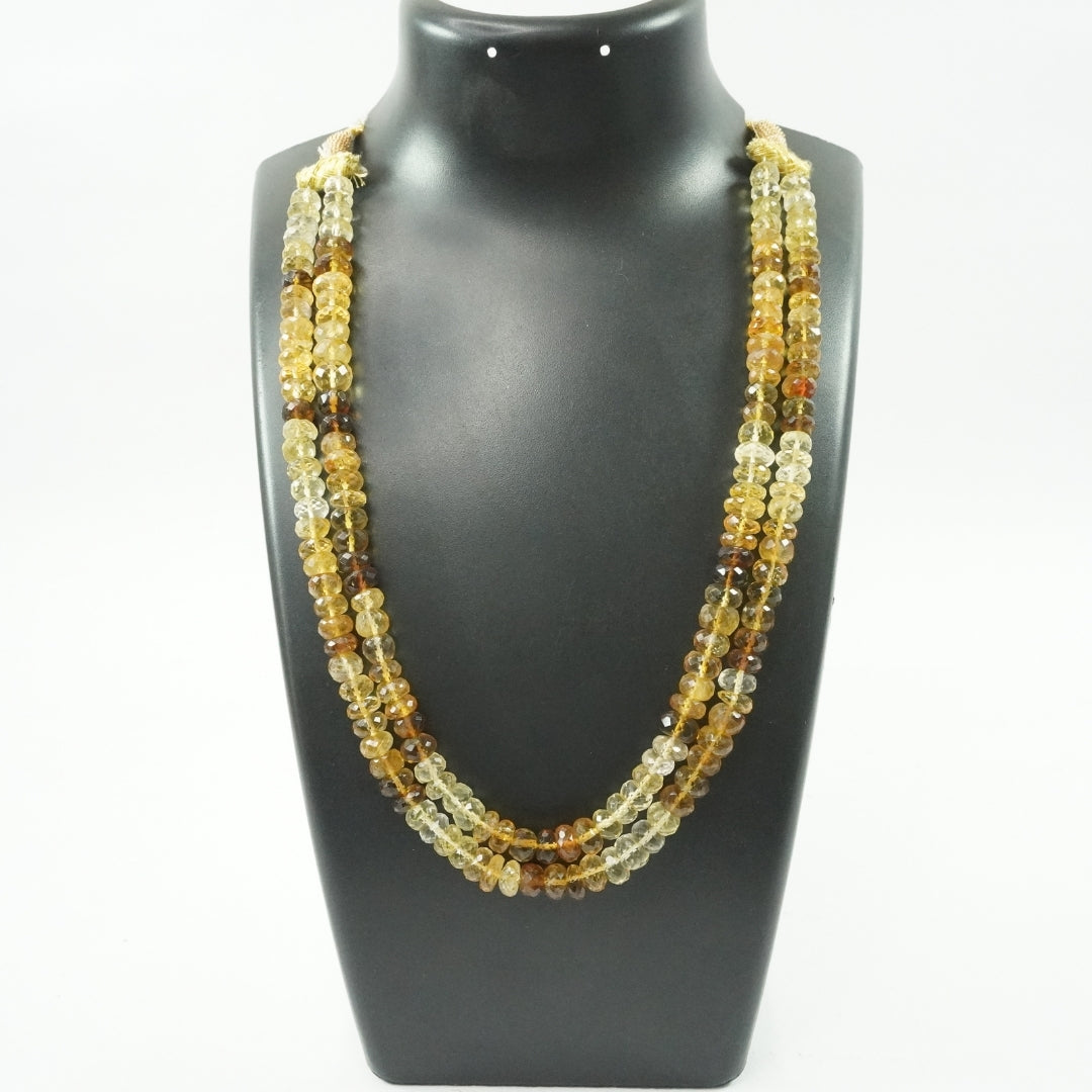 Citrine Necklace: Abundance - Oval Beads 2 Layer Shaded