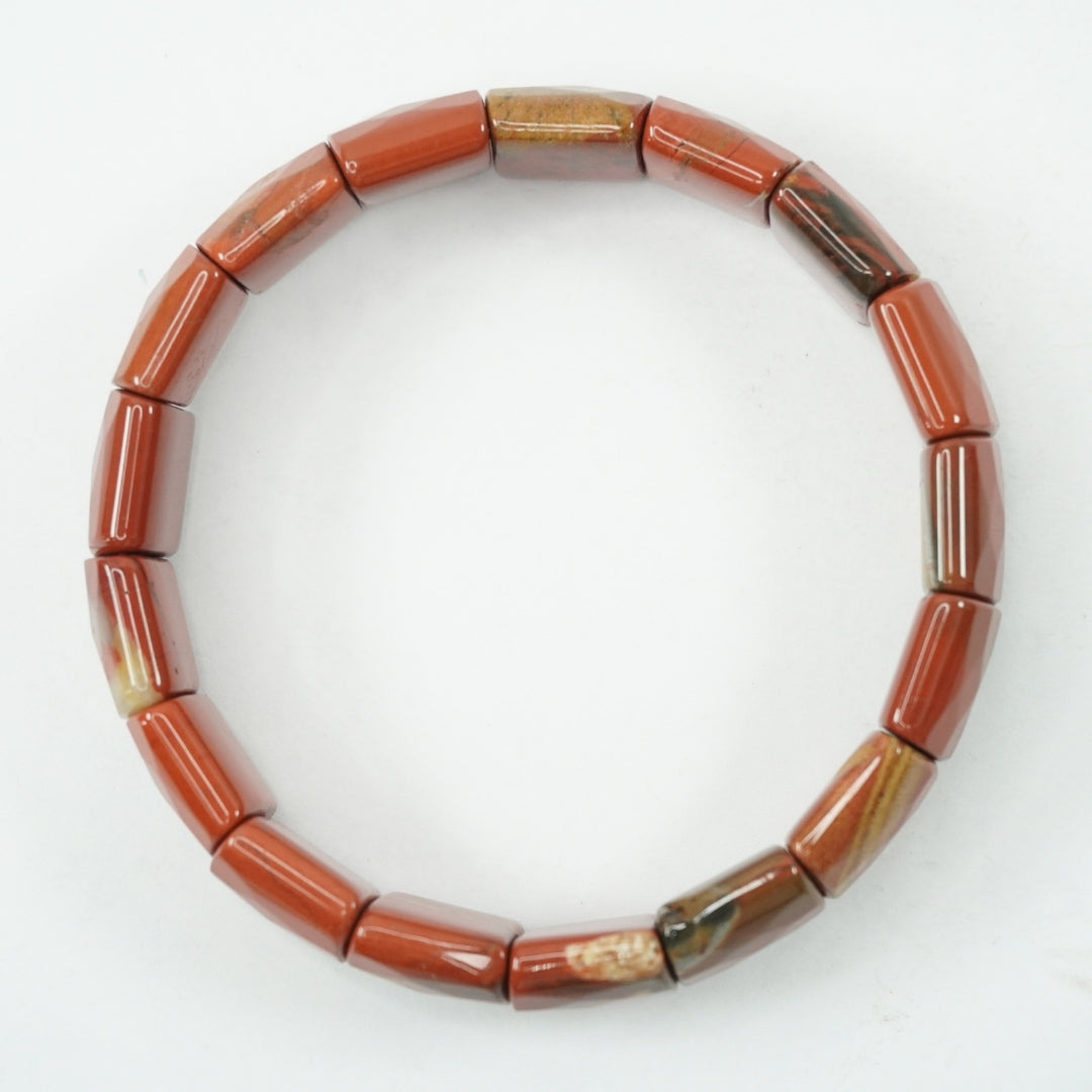 Red Jasper Bracelet - Square Beads