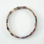 Tourmaline Multicolored Bracelet: Square Beads